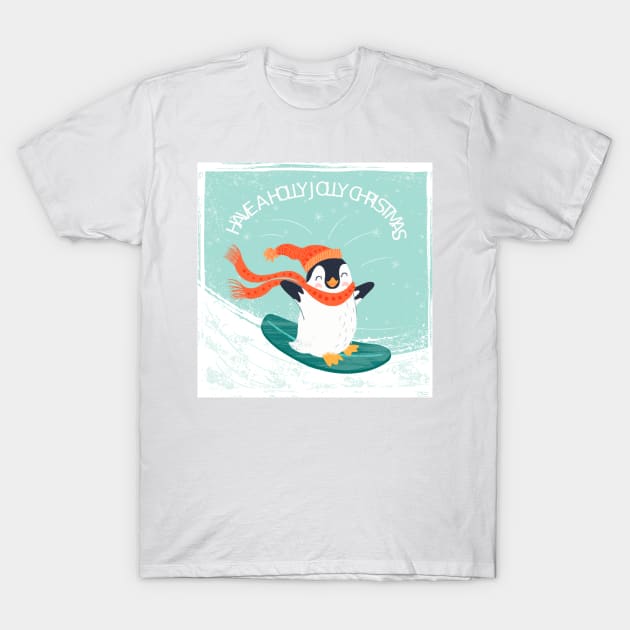 Christmas Penguin T-Shirt by SJAdventures